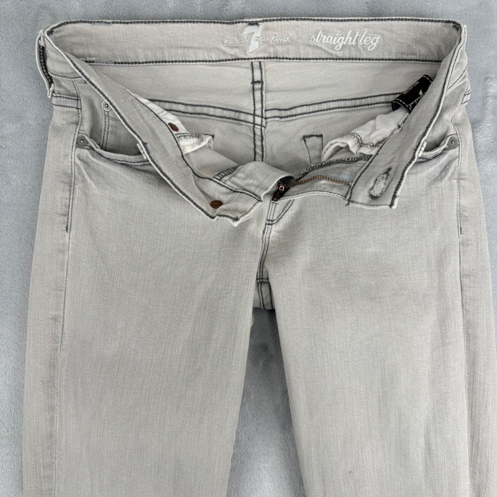 7 For All Mankind Straight Leg Jeans‎ Womens 26 (Fits 27x33) Grey Classic Preppy - Picture 7 of 10